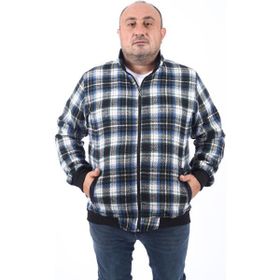 Moc Grande 22219 Saks Büyük Beden Dik Yaka Oduncu Erkek Sweatshirt