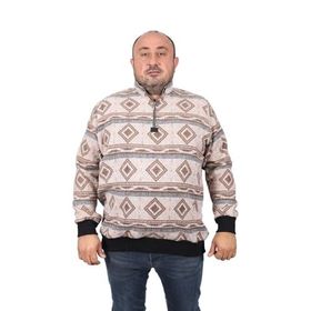 Moc Grande 22220 Kahverengi Oduncu Polo Yaka Fermuarlı Erkek Sweatshirt