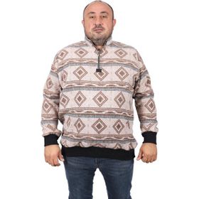 Moc Grande 22220 Kahverengi Oduncu Polo Yaka Fermuarlı Erkek Sweatshirt