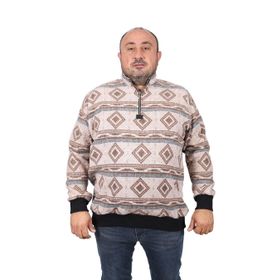 Moc Grande 22220 Kahverengi Oduncu Polo Yaka Fermuarlı Erkek Sweatshirt