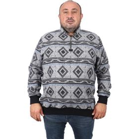 Moc Grande 22220 Siyah Oduncu Polo Yaka Fermuarlı Erkek Sweatshirt