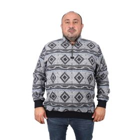 Moc Grande 22220 Siyah Oduncu Polo Yaka Fermuarlı Erkek Sweatshirt