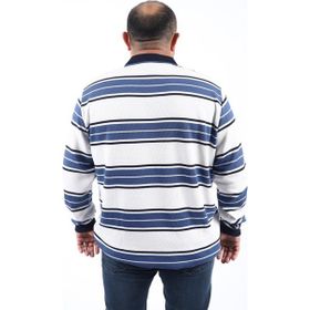 Moc Grande 22405 Indigo Büyük Beden Polo Yaka Erkek Sweatshirt