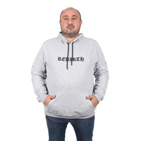 Moc Grande 22701 Gri Büyük Beden Rebirth Kapüşonlu Erkek Sweatshirt
