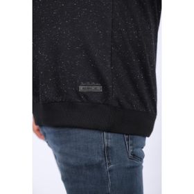 Moc Grande 22703 Siyah Büyük Beden Bisiklet Yaka Deri Arma Erkek Sweatshirt