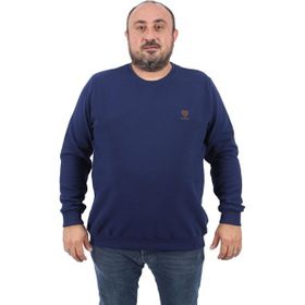 Moc Grande 22712 Indigo Büyük Beden Gipeli Casual Erkek Sweatshirt