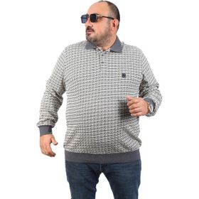 Moc Grande 22714 Antrasit Büyük Beden Polo Yaka Erkek Sweatshirt