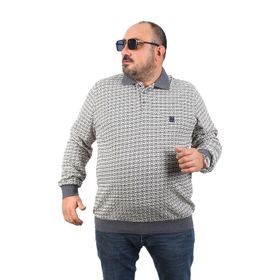 Moc Grande 22714 Antrasit Büyük Beden Polo Yaka Erkek Sweatshirt