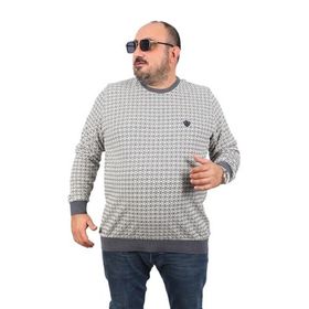 Moc Grande 22715 Antrasit Büyük Beden Bisiklet Yaka Erkek Sweatshirt