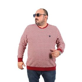 Moc Grande 22715 Bordo Büyük Beden Bisiklet Yaka Erkek Sweatshirt