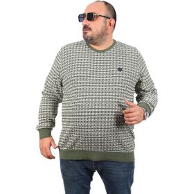 Moc Grande 22715 Haki Büyük Beden Bisiklet Yaka Erkek Sweatshirt