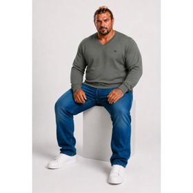 Moc Grande 22720 Double Face Basic V Yaka Haki Erkek Sweatshirt