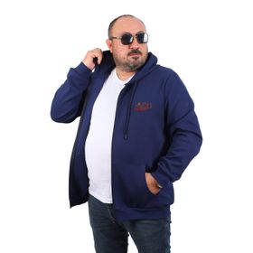 Moc Grande 22724 Indigo Ninety One Büyük Beden Kapüşonlu Erkek Sweatshirt