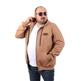 Moc Grande 22724 Kahve Ninety One Büyük Beden Kapüşonlu Erkek Sweatshirt