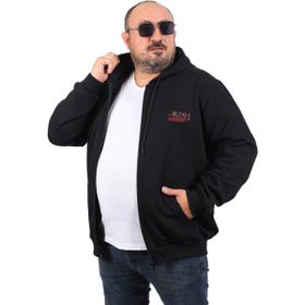 Moc Grande 22724 Siyah Ninety One Büyük Beden Kapüşonlu Erkek Sweatshirt