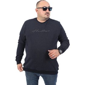 Moc Grande 22725 Lacivert Büyük Beden Heritage Baskılı Erkek Sweatshirt