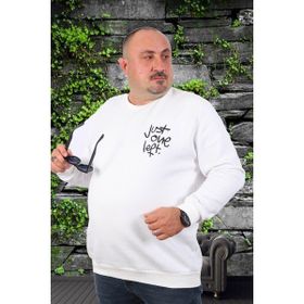 Moc Grande 22733 Ekru Büyük Beden Erkek Sweatshirt