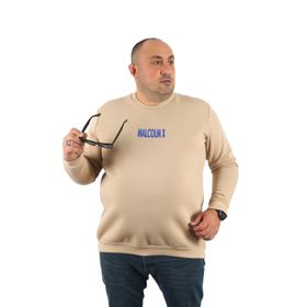Moc Grande 22735 Bej Büyük Beden Malcomx Erkek Sweatshirt