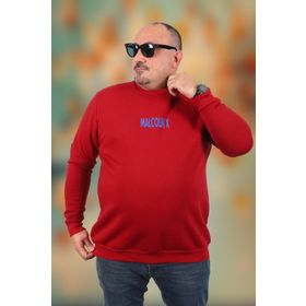Moc Grande 22735 Bordo Büyük Beden Malcomx Erkek Sweatshirt