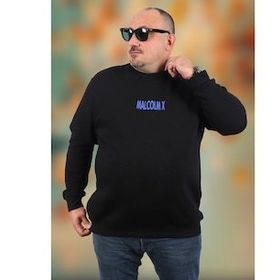 Moc Grande 22735 Siyah Büyük Beden Malcomx Erkek Sweatshirt