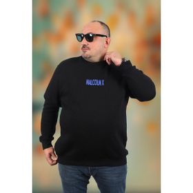 Moc Grande 22735 Siyah Büyük Beden Malcomx Erkek Sweatshirt