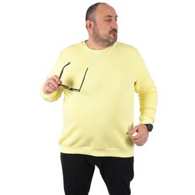 Moc Grande 22742 Sarı Büyük Beden V Design Erkek Sweatshirt
