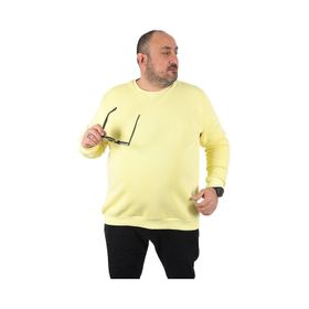 Moc Grande 22742 Sarı Büyük Beden V Design Erkek Sweatshirt