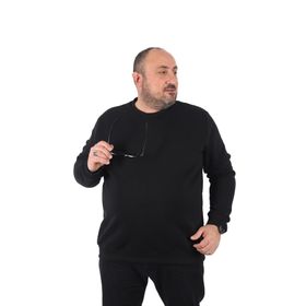 Moc Grande 22742 Siyah Büyük Beden V Design Erkek Sweatshirt