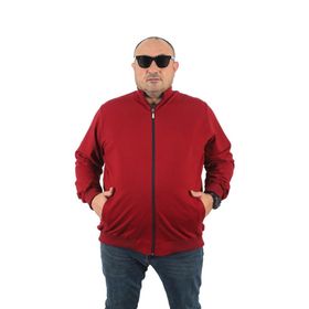 Moc Grande 22750 Bordo Büyük Beden Basic Mevsimlik Fermuarlı Erkek Sweatshirt