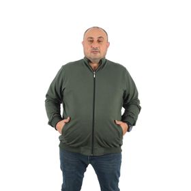 Moc Grande 22750 Haki Büyük Beden Basic Mevsimlik Fermuarlı Erkek Sweatshirt