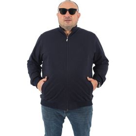 Moc Grande 22750 Lacivert Büyük Beden Basic Mevsimlik Fermuarlı Erkek Sweatshirt