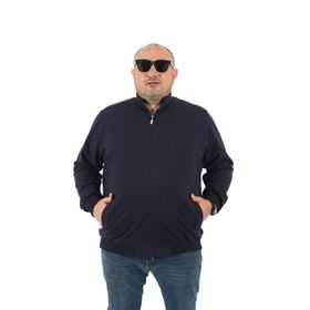 Moc Grande 22750 Lacivert Büyük Beden Basic Mevsimlik Fermuarlı Erkek Sweatshirt