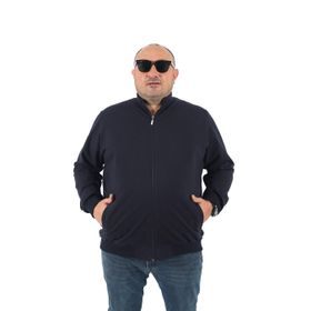 Moc Grande 22750 Lacivert Büyük Beden Basic Mevsimlik Fermuarlı Erkek Sweatshirt
