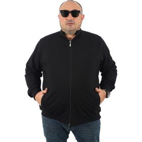 Moc Grande 22750 Siyah Büyük Beden Basic Mevsimlik Fermuarlı Erkek Sweatshirt