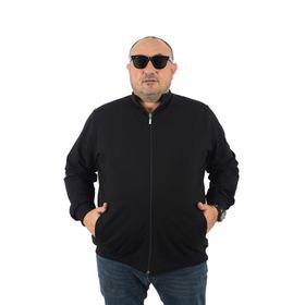 Moc Grande 22750 Siyah Büyük Beden Basic Mevsimlik Fermuarlı Erkek Sweatshirt