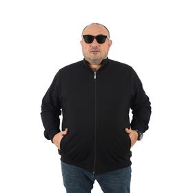 Moc Grande 22750 Siyah Büyük Beden Basic Mevsimlik Fermuarlı Erkek Sweatshirt