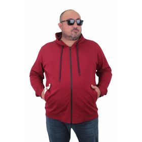 Moc Grande 22751 Bordo Kapüşonlu Fermuarlı Erkek Sweatshirt