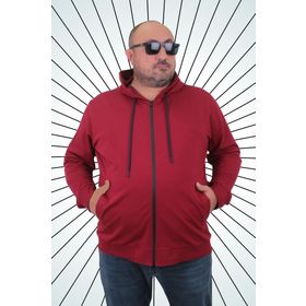 Moc Grande 22751 Bordo Kapüşonlu Fermuarlı Erkek Sweatshirt