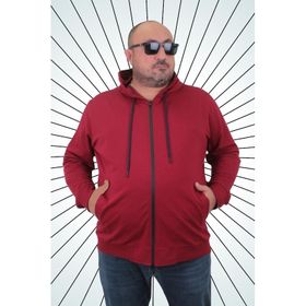 Moc Grande 22751 Bordo Kapüşonlu Fermuarlı Erkek Sweatshirt