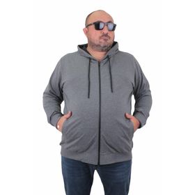 Moc Grande 22751 Gri Melanj Kapüşonlu Erkek Sweatshirt