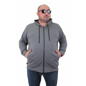 Moc Grande 22751 Gri Melanj Kapüşonlu Erkek Sweatshirt
