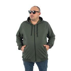 Moc Grande 22751 Haki Kapüşonlu Fermuarlı Erkek Sweatshirt