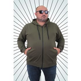 Moc Grande 22751 Haki Kapüşonlu Fermuarlı Erkek Sweatshirt