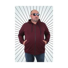 Moc Grande 22751 Mürdüm Kapüşonlu Fermuarlı Erkek Sweatshirt