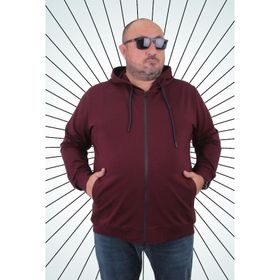 Moc Grande 22751 Mürdüm Kapüşonlu Fermuarlı Erkek Sweatshirt