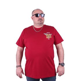 Moc Grande 23100 Peace Büyük Beden Bordo Erkek T-shirt