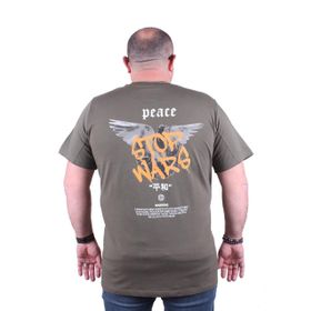 Moc Grande 23100 Peace Büyük Beden Haki Erkek T-shirt