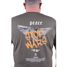 Moc Grande 23100 Peace Büyük Beden Haki Erkek T-shirt