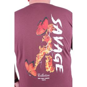 Moc Grande 23101 Savage Büyük Beden Eflatun Erkek T-shirt
