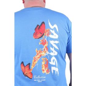 Moc Grande 23101 Savage Büyük Beden Mavi Erkek T-shirt